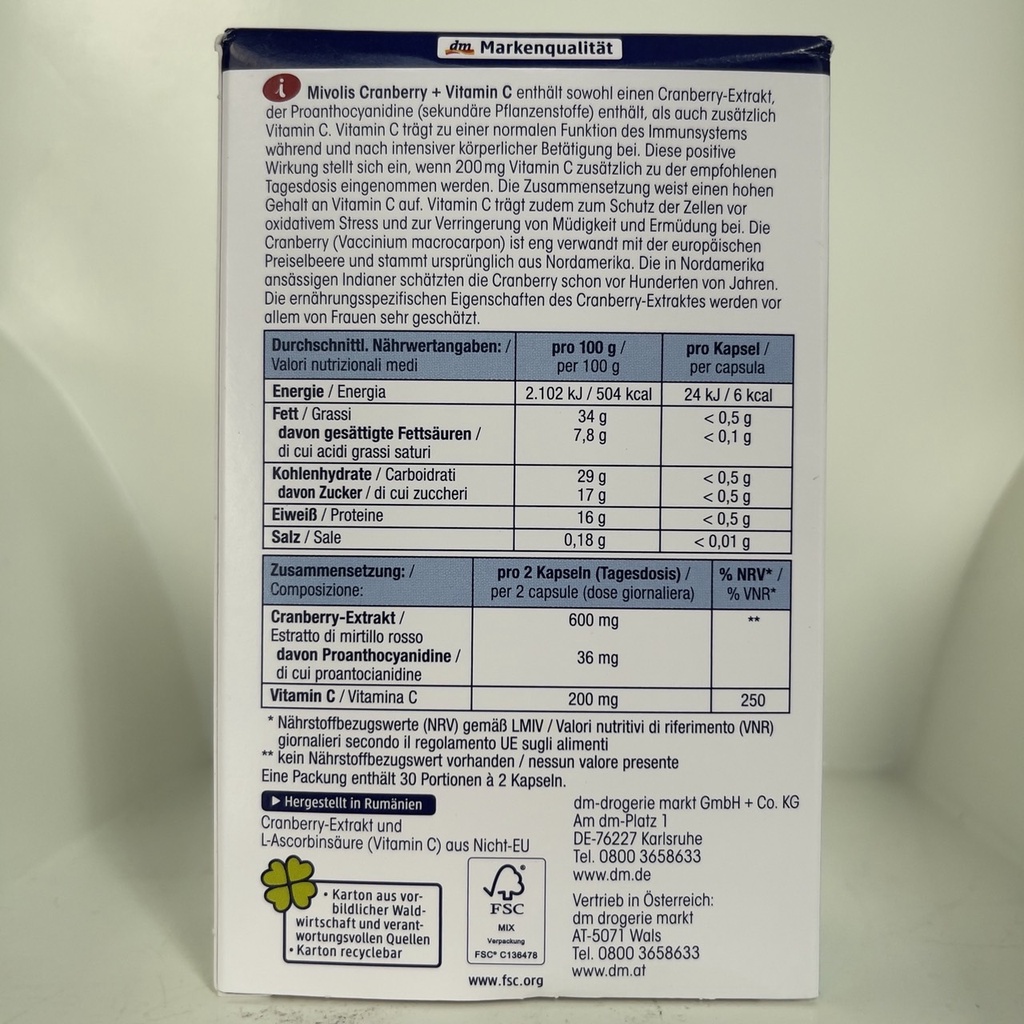 mivolis-cranberry-vitamin-c-60แคปซูล-แครนเบอรีบำรุงสุขภาพภายในผู้หญิงและผิวพรรณ