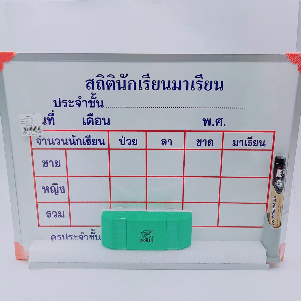 กระดานสถิตินักเรียน-robin-บอร์ดสถิตินักเรียนมาเรียน-30x40-ซม