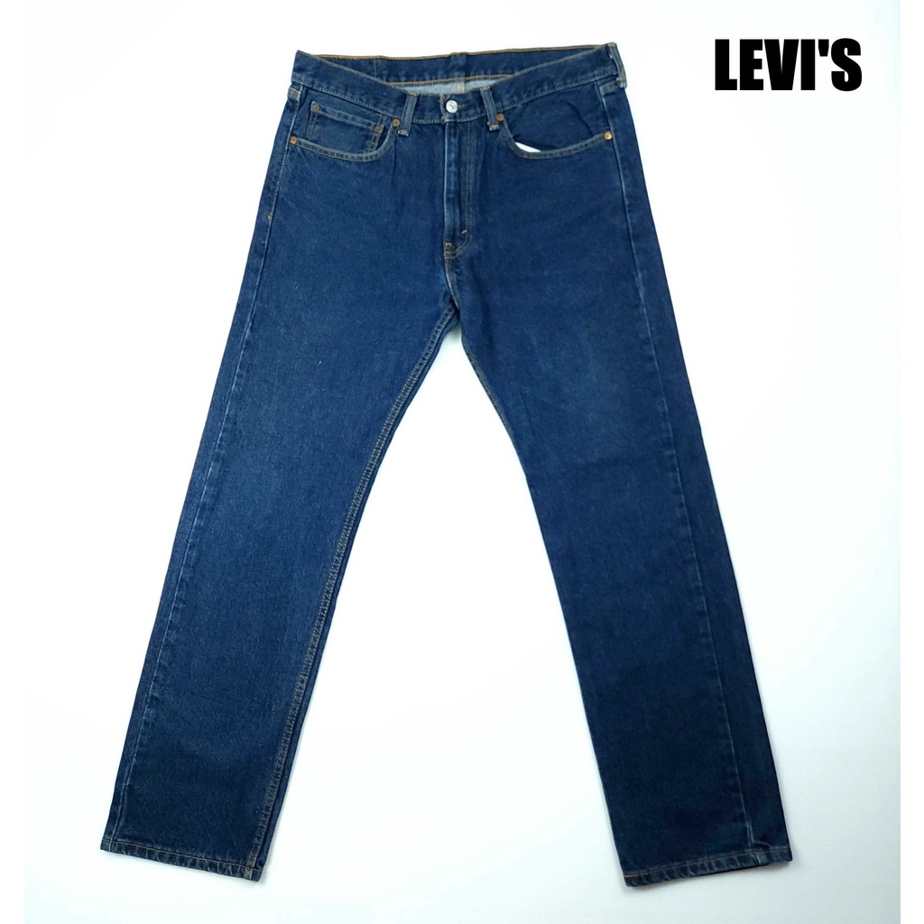 ยีนส์ลีวายส์-levis-505-เอว-34-35-ผ้าด้าน-ขนฟูๆ-สภาพใหม่มาก-ขากระบอก