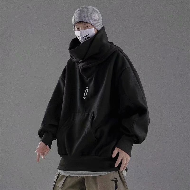 เสื้อกันหนาวแขนยาว-มีฮู้ด-คอสูง-สไตล์เกาหลี-ฮิปฮอป-สําหรับผู้ชาย