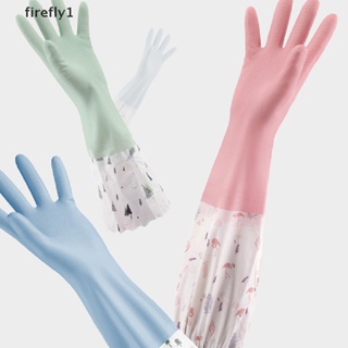 [firefly1] ถุงมือ ผ้าฟลีซ กันน้ํา สําหรับทําความสะอาดจาน ชาม ครัวเรือน [TH]