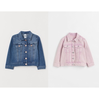 H&amp;M ชุดเด็ก เสื้อแจ็คเก็ตยีนส์ สียีนส์น้ำเงิน สีม่วงอ่อน Denim Jacket