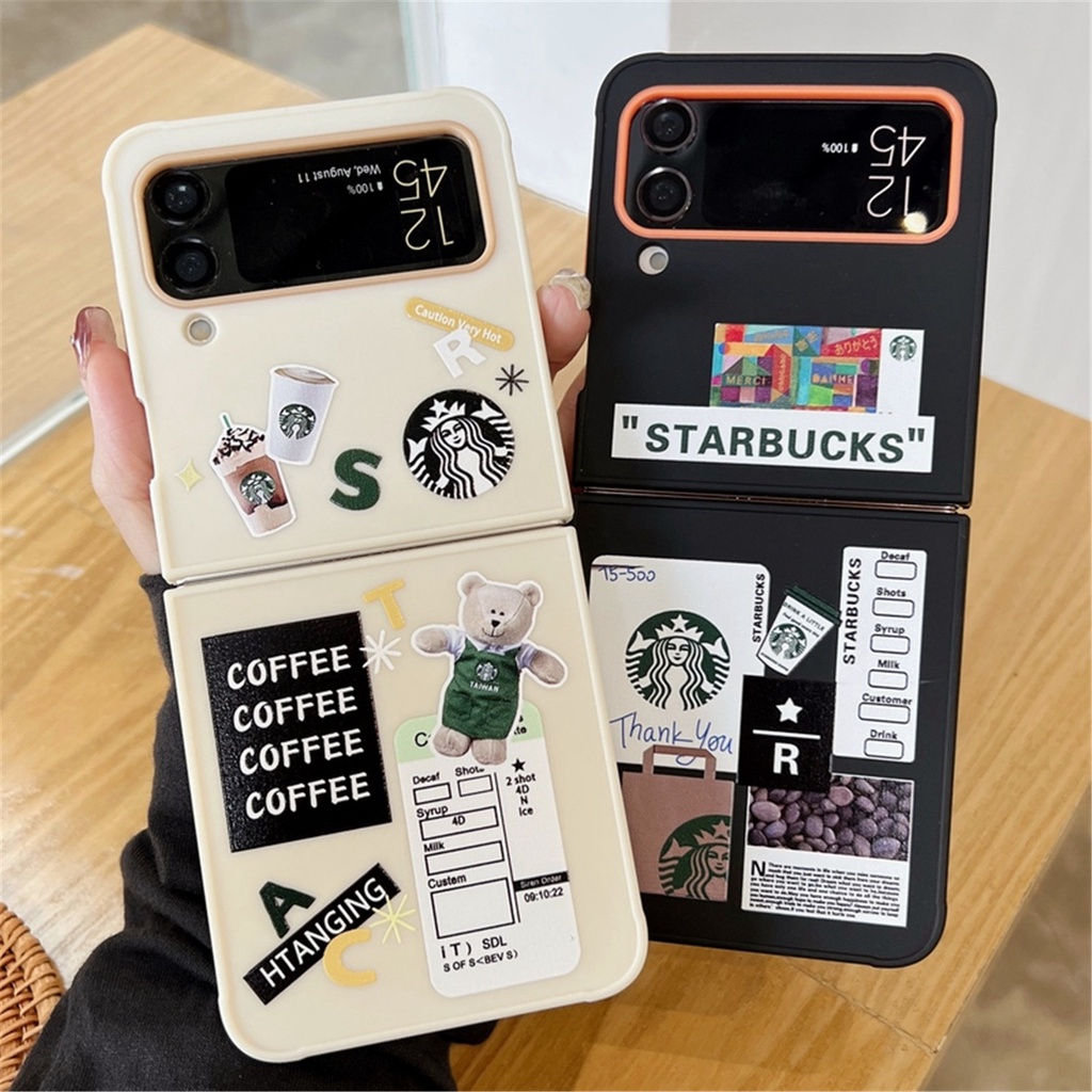 เคสโทรศัพท์มือถือ-แบบนิ่ม-ลาย-starbucks-coffee-ordering-สําหรับ-z-flip-3-4-5g-samsung-galaxy-z-flip-3-4