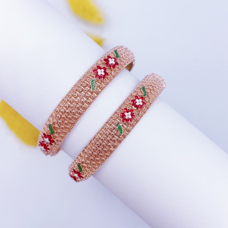 กำไลนาค-171-a-กำไลข้อมือนาค-กำไลดอกพิกุล-เส้นรอบวง-7-นิ้ว-พร้อมส่ง