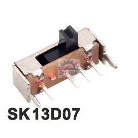 สวิทช์ เลื่อน Slide switch Toggle switch 4 ขา ขนาด 4.3x12.7mm #สวิทช์เลื่อน(4ขา,SK13D07) (1 ตัว)