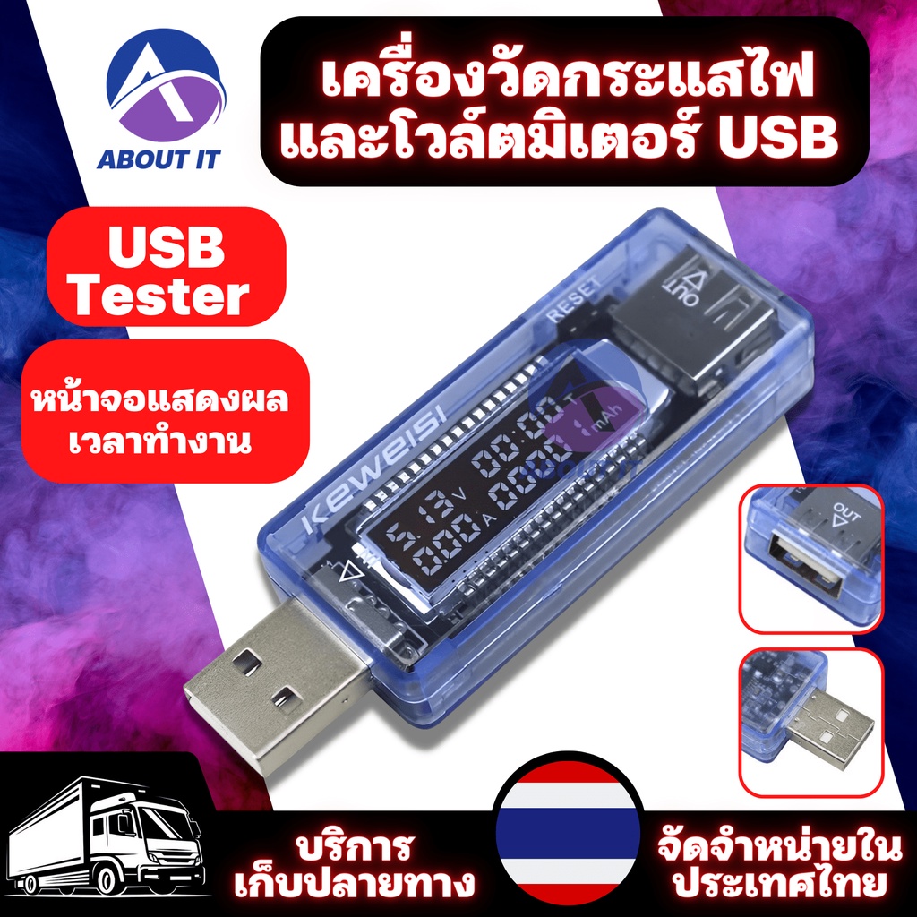 เครื่องวัดกระแสไฟ-หน้าจอแสดงผลเวลาทำงาน-อุปกรณ์ทดสอบไฟ-usb-tester-เครื่องทดสอบแรงดันไฟฟ้า-เครื่องทดสอบพลังงาน