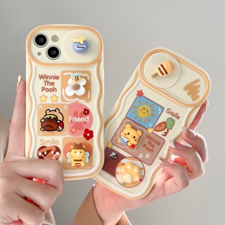 เคสโทรศัพท์มือถือ ป้องกันกระแทก ลายการ์ตูนหมีพูห์น่ารัก สําหรับ iPhone 14 13 12 Pro Max 11