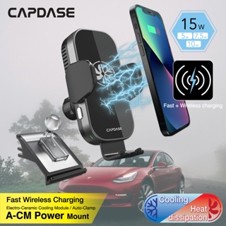A-CM Power Ceramic Cooling Fast Wireless Charging Auto-Clamp Car Mount Vent Base - L/R 95 for Tesla Model 3/Y