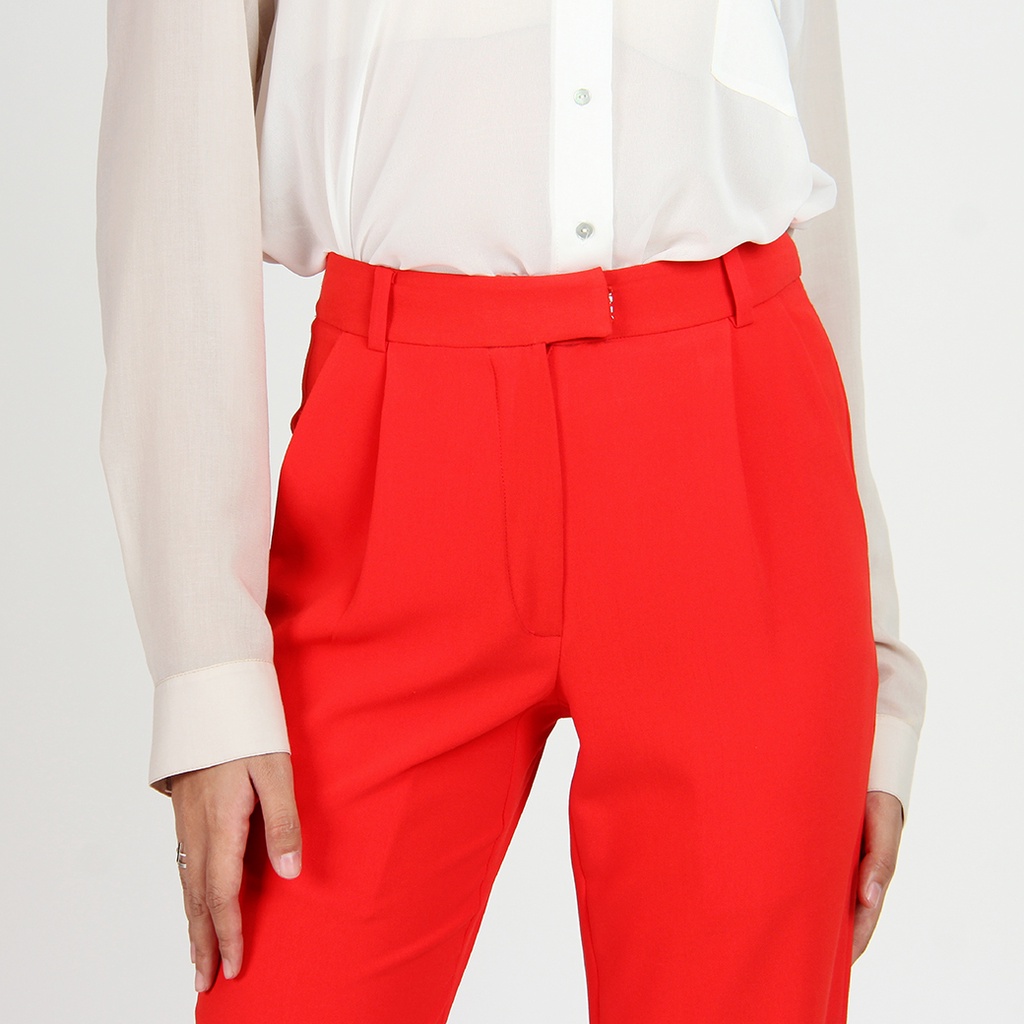 jousse-กางเกงขาวยาว-กาง-เ-กงผู้หญิง-กางเกงเอวสูงขายาวสีแดง-ju1lre