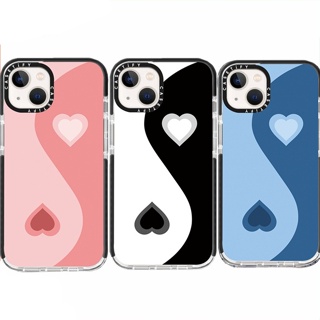 Casetify เคสโทรศัพท์ ซิลิโคนนิ่ม TPU ลายหัวใจจีน หยินหยาง สําหรับ For iPhone 7 8 Plus X XS XR 11 12 13 Pro Max SE 2020