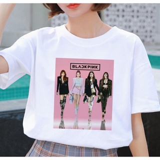 ราคาถูกBlackpink เสื้อยืดพิมพ์ลายผู้หญิง,เสื้อยืดสไตล์เกาหลีลายสักศิลปะนามธรรมเสื้อยืดสไตล์ฮาราจูกุเสื้อผ้าหญิงพิธีกรรม