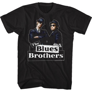 Elwood and Jake The Blues Brothers T-Shirt เสื้อคู่ เสื้อยืดคอกลม เสื้อยืดสวยๆ เสื้อยืดน่ารักๆ