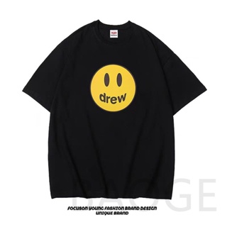 bh Drew smiley t-shirt Justin Bieber FOGT shirt men and women tide brand loose couple summer clothes