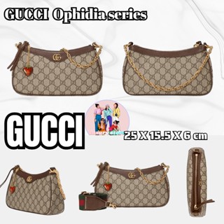 แพ็คเกจ  GUCCI  Ophidia series กระเป๋าถือใบเล็ก/กระเป๋าผู้หญิง/กระเป๋าใต้วงแขน/รุ่นใหม่ล่าสุด