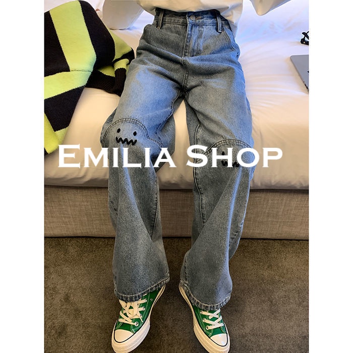 emilia-shop-กางเกงขายาว-กางเกงเอวสูง-กางเกงขายาวผู้หญิงสไตล์เกาหลี-2022-ใหม่-ทันสมัย-chic-unique-พิเศษ-es220340-36z230909