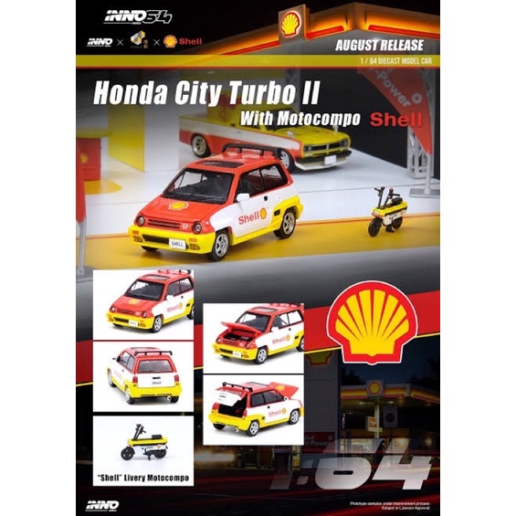 shell-honda-city-turbo-ii-with-motocompo-scale-1-64-ยี่ห้อ-inno64