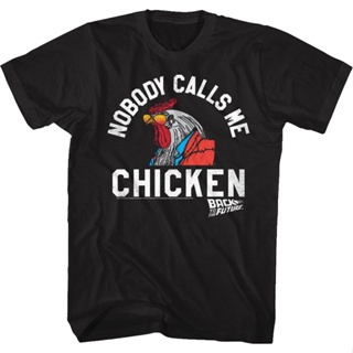 Nobody Calls Me Chicken Back To The Future T-Shirt เสื้อเชิ้ต เสื้อครอปสายฝอ