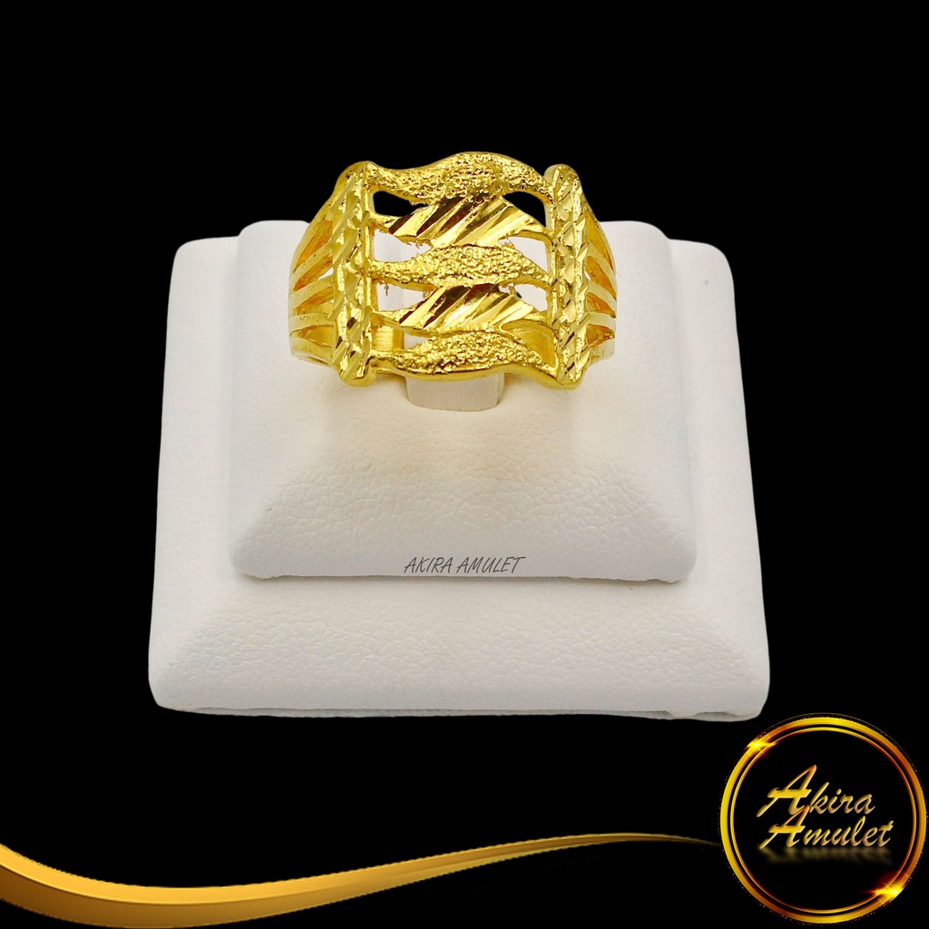 ring-no-58rd-แหวนหุ้มทอง-แหวนผู้หญิง-แหวนแฟชั่นทองชุบ-ลายสานทรัพย์-นน-1-สลึง-งานเคลือบแก้วหนาพิเศษ-ชุบทองไมครอน