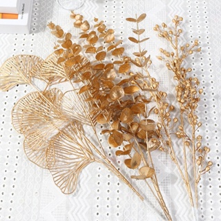 【AG】Elegant All Match Artificial Flower Exquisite Handmade Plastic Simulation Eucalyptus for Home