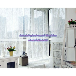 ประตูหน้าต่างผ้าม่านโปร่งแผงม่านใบผ้าพันคอ Tulle Voile 145*180cm