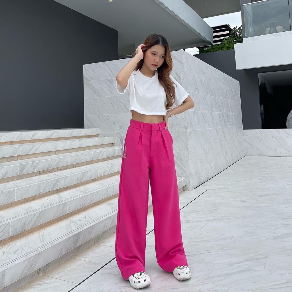 basic-trouser-กางเกงขายาวทรงเบสิก-พร้อมส่ง-4-สี