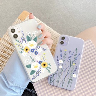 เคสโทรศัพท์มือถือ ซิลิโคนนิ่ม แบบบางพิเศษ ลายดอกไม้ ดอกเดซี่ สําหรับ iPhone 11 12 13 14 Pro Max 7 8 Plus XS XR X