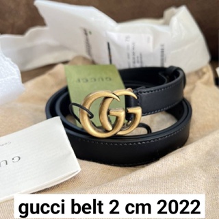 สินค้า Gucci Belt 2cm หัวทอง 2023 ของแท้
