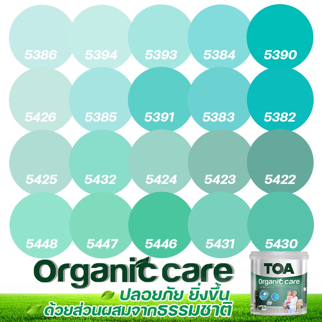 toa-organic-care-ออร์แกนิคแคร์-สีมิ้น-3l-สีทาภายใน-ปลอดภัยที่สุด-ไร้กลิ่น-เกรด-15-ปี-สีทาภายใน-สีทาบ้าน-เกรดสูงสุด