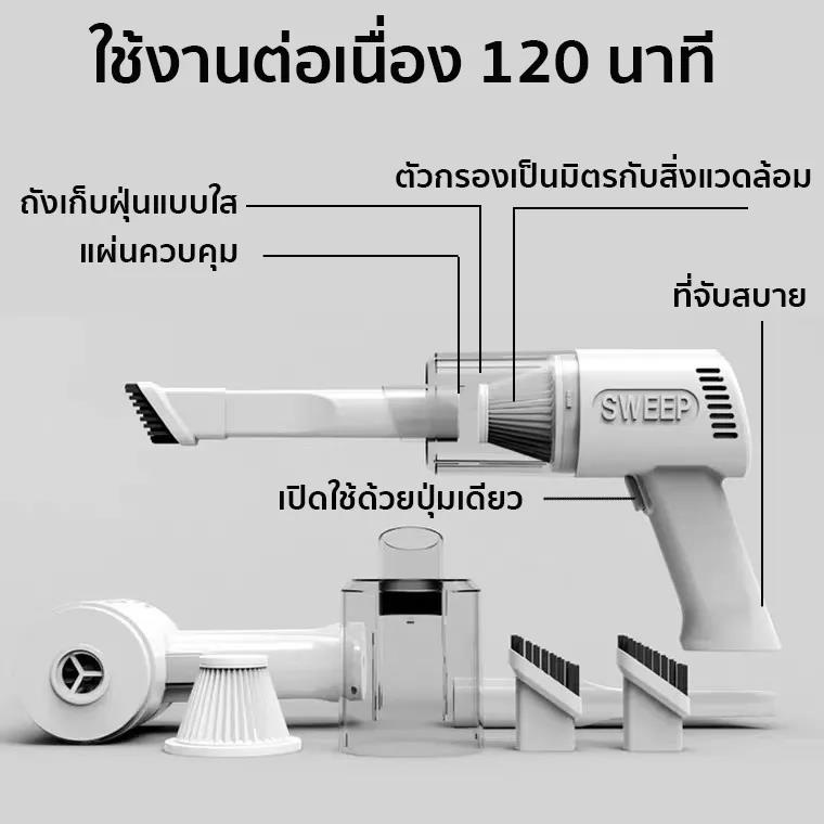 18000paเครื่องดูดฝุ่นในรถ-เครื่องดูดในรถ-ที่ดูดฝุ่นเครื่องดูดฝุ่นไรสาย-5500mah-120w-car-vacuum-cleaner