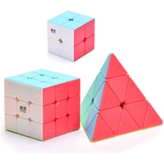 Qiyi ชุดลูกบาศก์พีระมิด 2x2 3x3 2x2x2 3x3x3 (ไม่ติด)