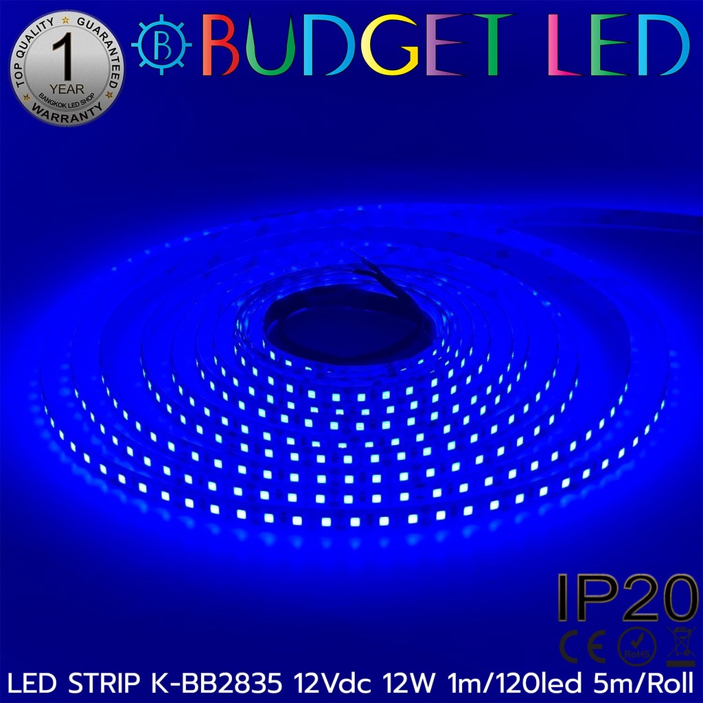 led-strip-k-bb2835-120-600led-5m-dc-12v-12w-1m-ip20-แอลอีดีไฟเส้นเปลือย-สำหรับตกแต่งบ้าน-ชั้นวางของ-หลืบฝ้า-budget-led