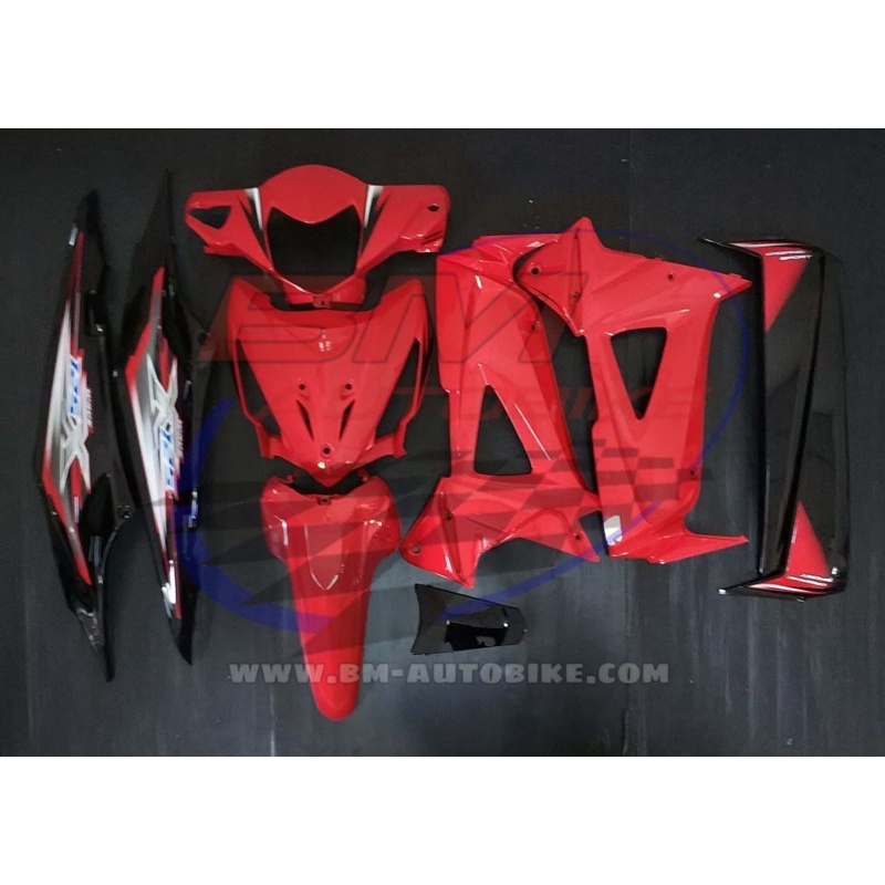 ชุดสี Wave-100X/125x สีแดง/ดำ (บังลมนอกดำ) (10ชิ้น) ไม่รวมดำด้าน ได้ตาม ...
