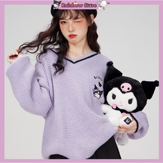 ภาพหน้าปกสินค้าKuromi เสื้อกันหนาว ผ้าถัก คอปก ทรงหลวม สไตล์น่ารัก สําหรับผู้หญิง ซึ่งคุณอาจชอบสินค้านี้