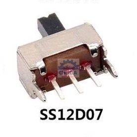 สวิทช์ เลื่อน Slide switch Toggle switch 3 ขา ขนาด 4.3x8.6mm #สวิทช์เลื่อน(3ขา,SS12D07) (1 ตัว)