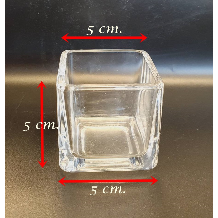 แก้วใสสี่เหลี่ยม-สำหรับเทเทียนหอม-เทียนเจล-แก้วเทียน-แก้วทีไลท์