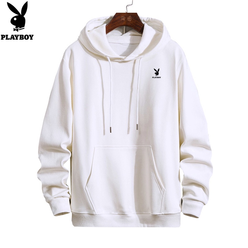 ภาพหน้าปกสินค้าPLAYBOY Hooded Sweatshirt Spring and Fall Trendy Tops with A Hundred Solid Colors จากร้าน playboy_official.th บน Shopee