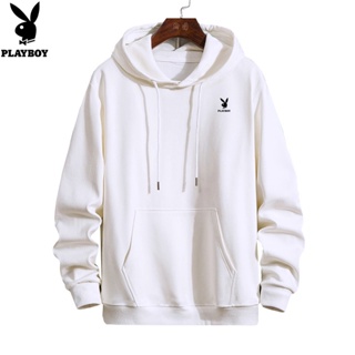 ภาพหน้าปกสินค้าPLAYBOY Hooded Sweatshirt Spring and Fall Trendy Tops with A Hundred Solid Colors ที่เกี่ยวข้อง