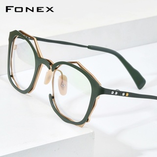 Fonex แว่นตา กรอบไทเทเนียมบริสุทธิ์ ทรงสี่เหลี่ยม สไตล์วินเทจย้อนยุค สําหรับผู้ชาย 2022 F85729