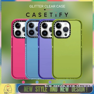 【Glitter Casetify】เคสโทรศัพท์มือถืออะคริลิคใส แบบแข็ง กันกระแทก ลายอะโวคาโด สีเขียว สําหรับ iPhone14 13 12 11 Pro Max
