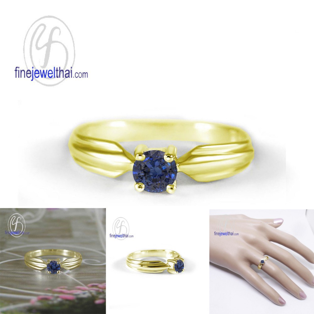 finejewelthai-แหวนไพลิน-ไพลิน-แหวนเงินแท้-แหวนพลอย-blue-sapphire-silver-ring-r1233bl-เลือกสีตัวเรือนได้