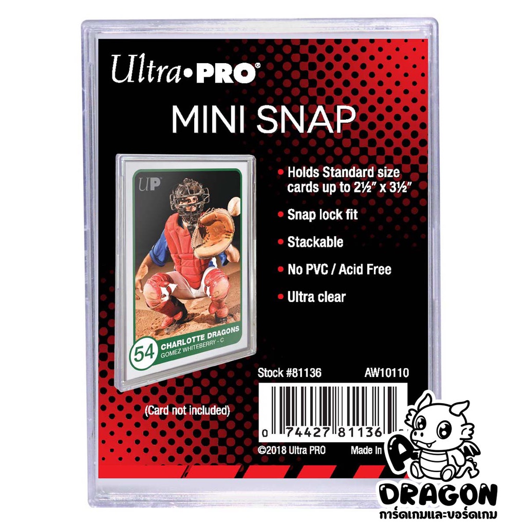 ภาพหน้าปกสินค้าUltra Pro Mini Snap สำหรับใส่การ์ดขนาด 63x88 มม. มี 10 อัน