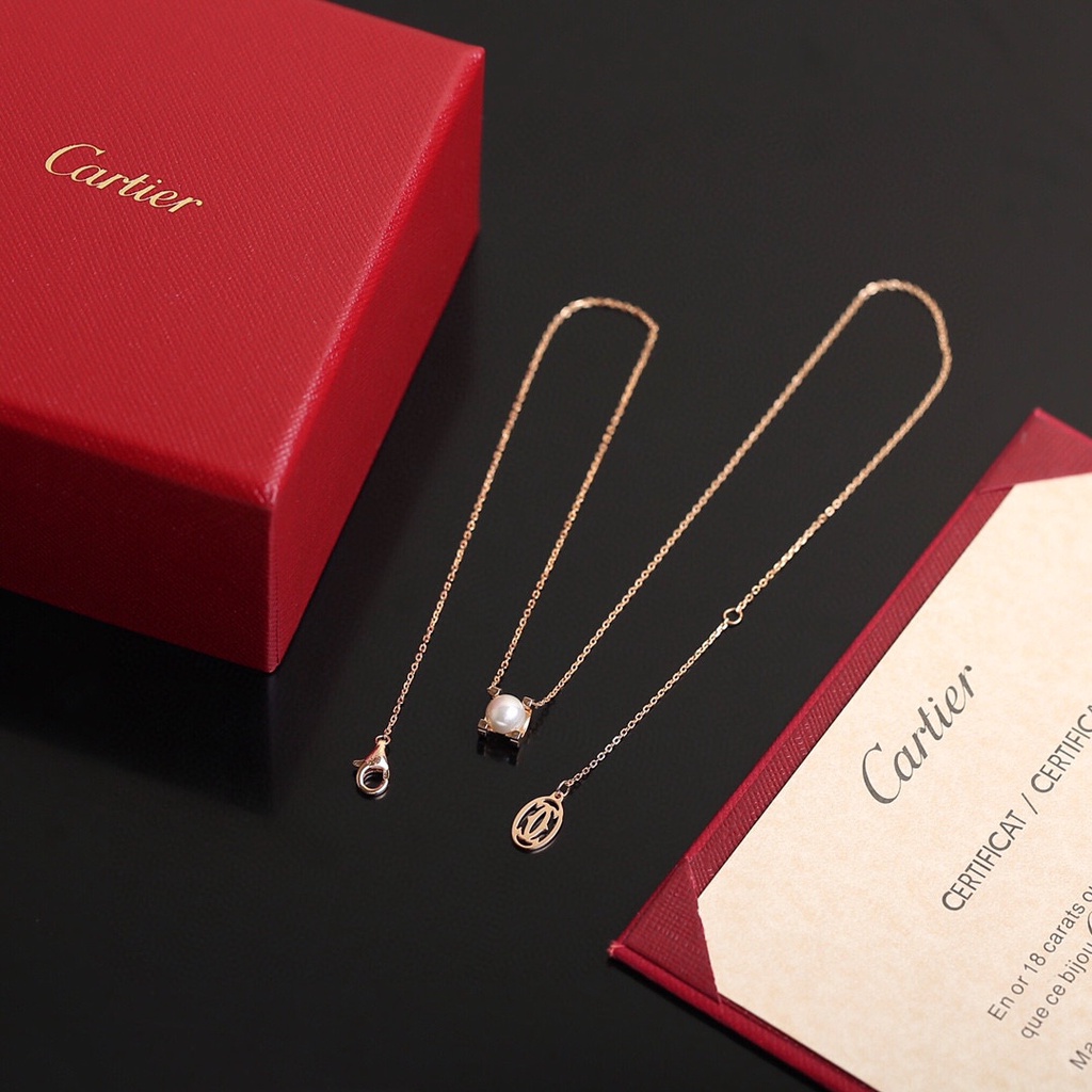 พรี-ราคา3000-cartier-ผู้หญิง-ไข่มุก-สร้อยคอ