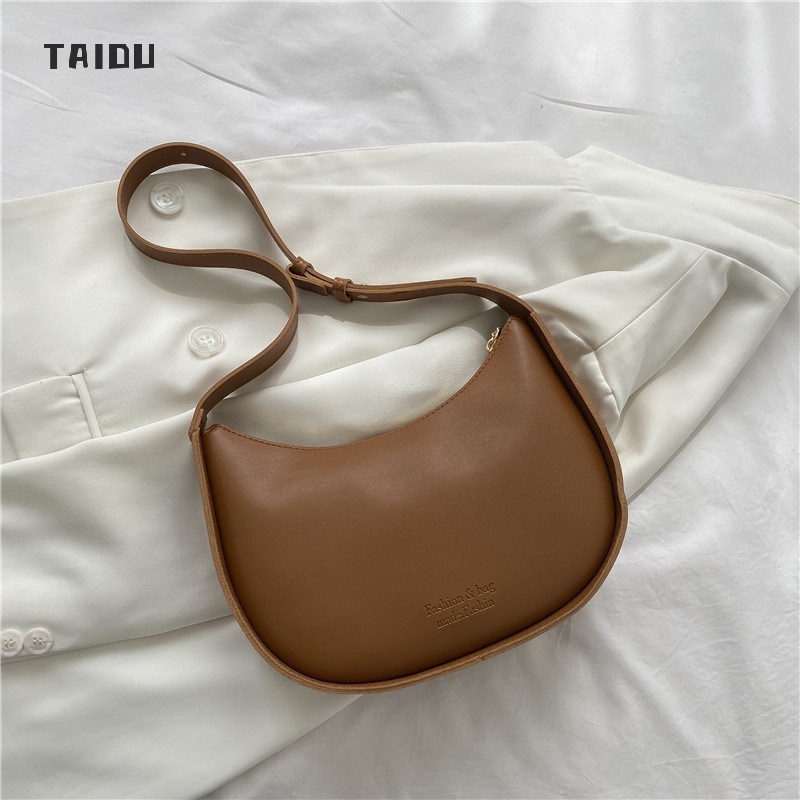 taidu-กระเป๋า-crossbody-แฟชั่นใหม่ง่ายๆ-กระเป๋ารักแร้-สไตล์เทรนด์ตะวันตก-กระเป๋าสะพายไหล่-ถุงเสี้ยวย้อนยุค