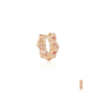 The Fierce Tree Huggies Earring - Pure Pink Rose Gold - ต่างหูเงินแท้ 925 แบบห่วงกริ๊กฮักกี้ ทำมือแกะลายเถาวัลย์สุดดุดัน ขัดเงาชุบทองชมพูบริสุทธิ์