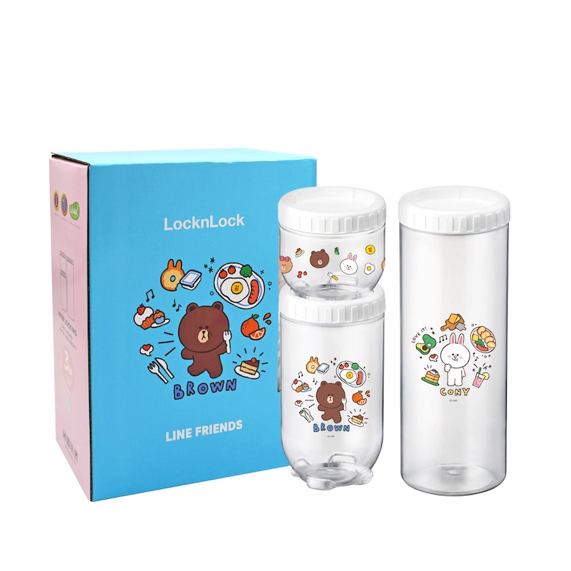 LocknLock with Line Friends ชุดขวดโหลใส่อาหารแห้ง Interlock Set LINE ...