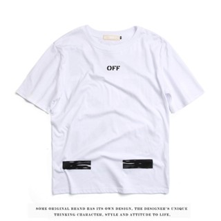 Off White Men เสื้อยืด Graffiti โลโก้แขนสั้นเสื้อยืด Casual Tops Tees เสื้อผ้า