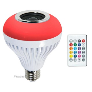 [Fenteer1] โคมไฟลําโพงบลูทูธไร้สาย 5-7W LED RGB E27 สําหรับเล่นเพลง