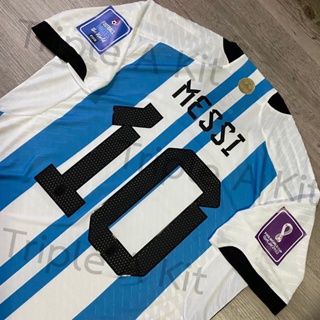 เสื้อบอล อาร์เจนติน่า ชุดเหย้า (แฟน) บอลโลก 2022 Argentina Home Kit (Fan) World Cup 2022 Full option