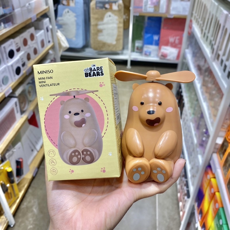 miniso-พัดลมจิ๋ว-we-bare-bears-collection-4-0-fan-model-ald-db24-ใส่ถ่านaa-ลิขสิทธิ์แท้