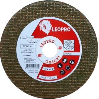 LEOPRO LP03005 แผ่นตัดสแตนเลส สีเขียว 4" 105x1.1x16mm.x2F [AWA46P] (400แผ่น/ลัง)